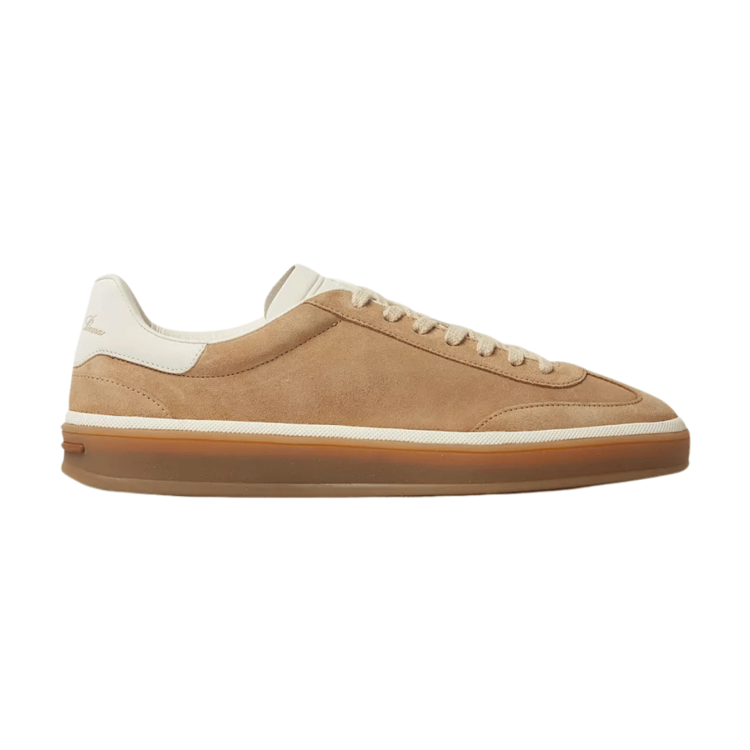 Loro Piana Tennis Walk Sneakers in Suede Calf Split Windy Dunes