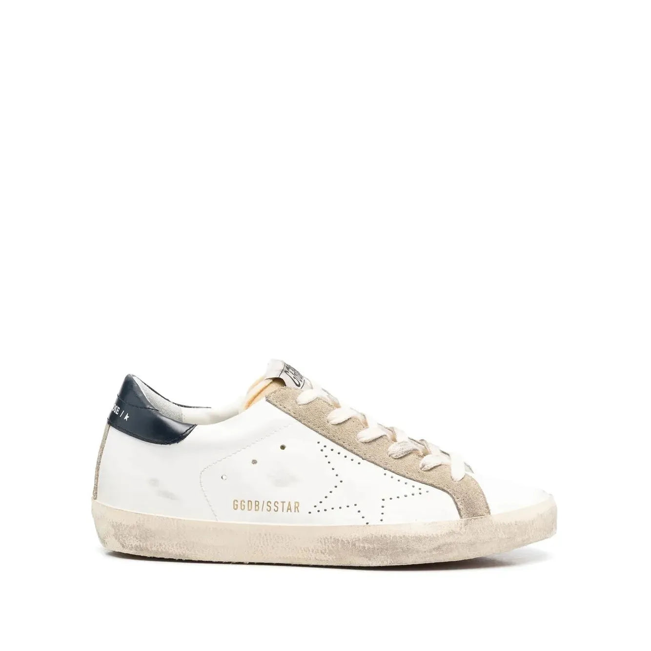 Goose Super-Star sneakers featuring a white leather upper