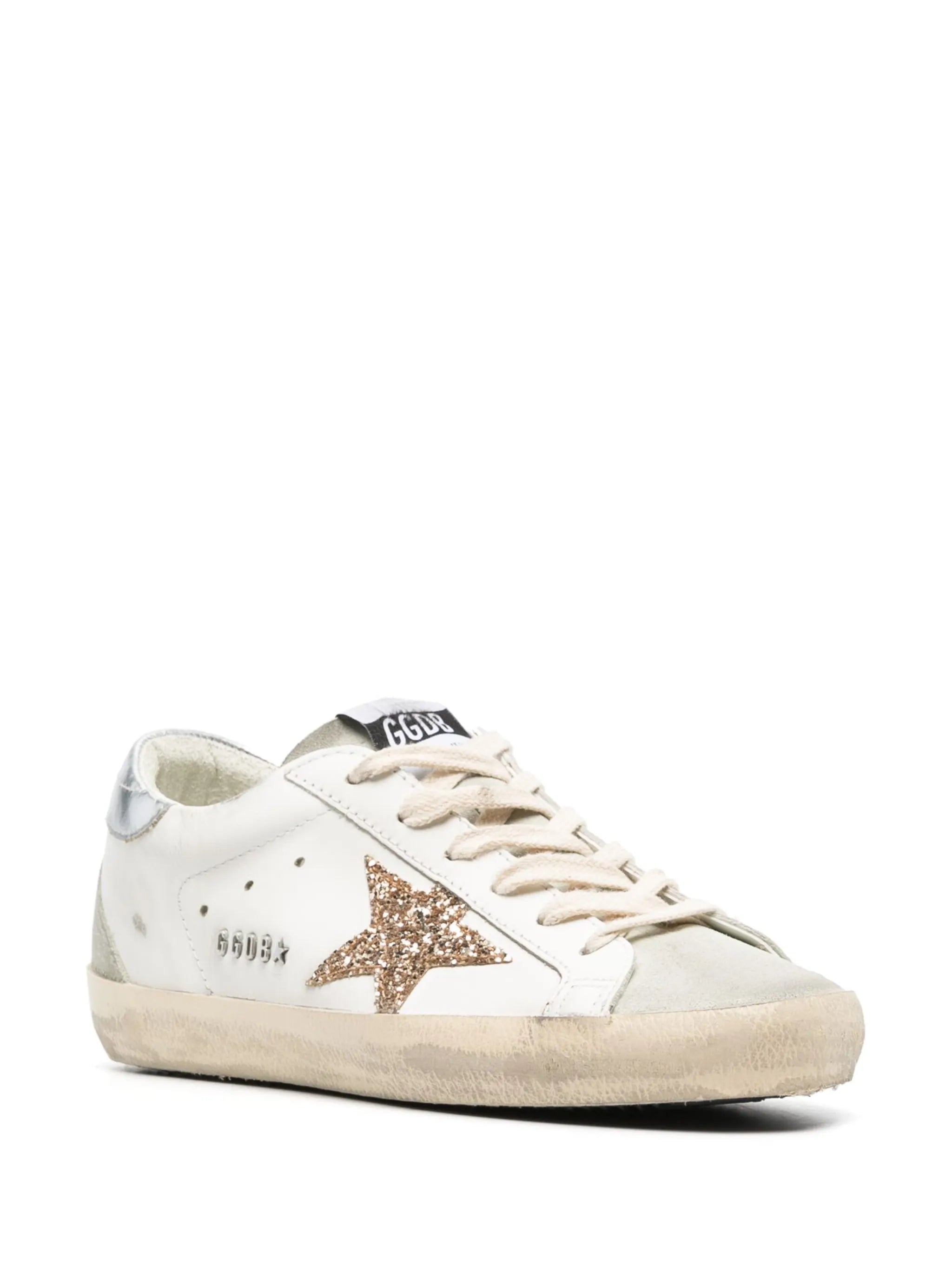 Golden goose Superstar Leather Glitter Low-Top WHITE ICE GOLD SILVER