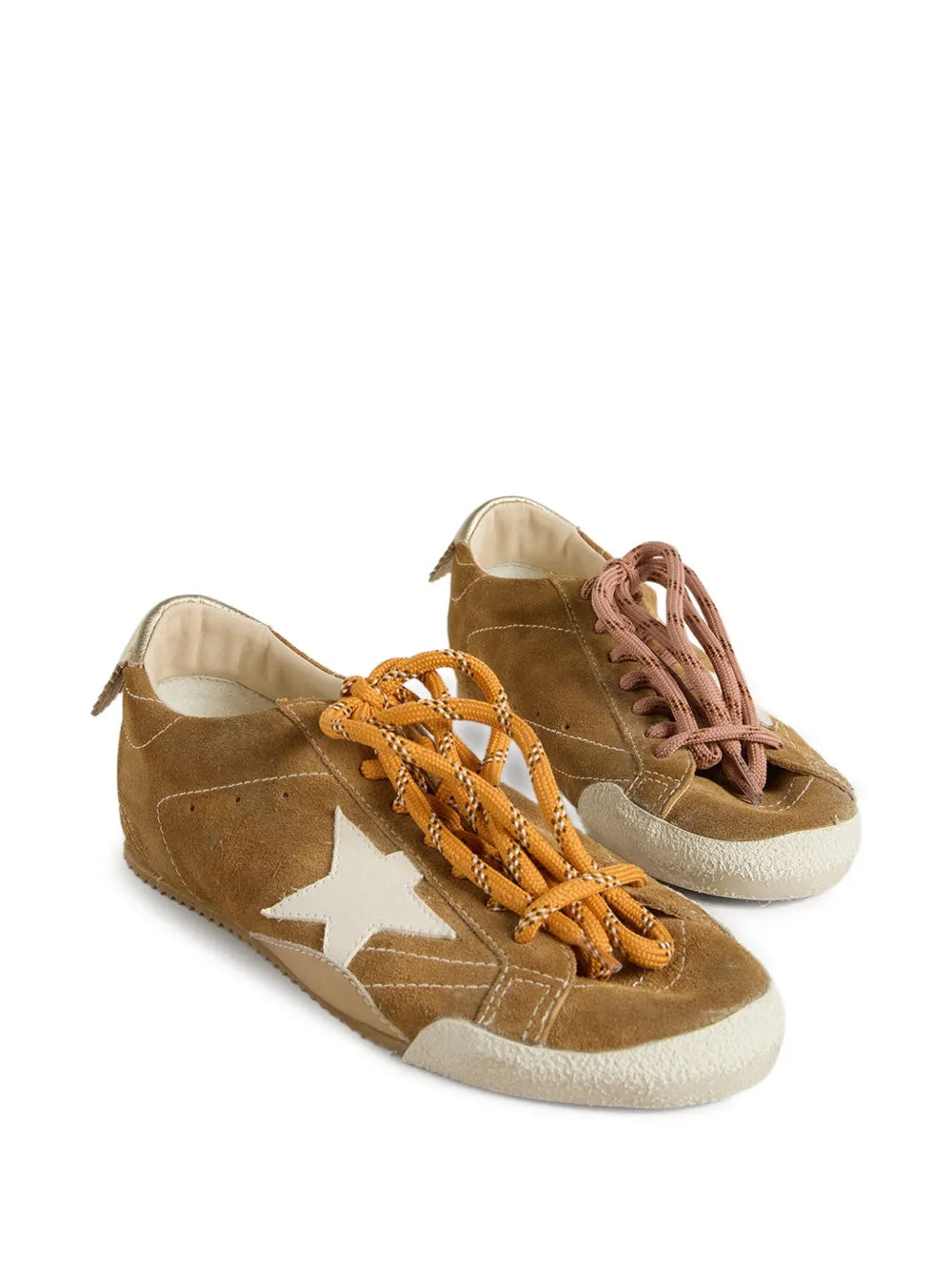 Golden Goose True-Star in tobacco-colored suede with white star