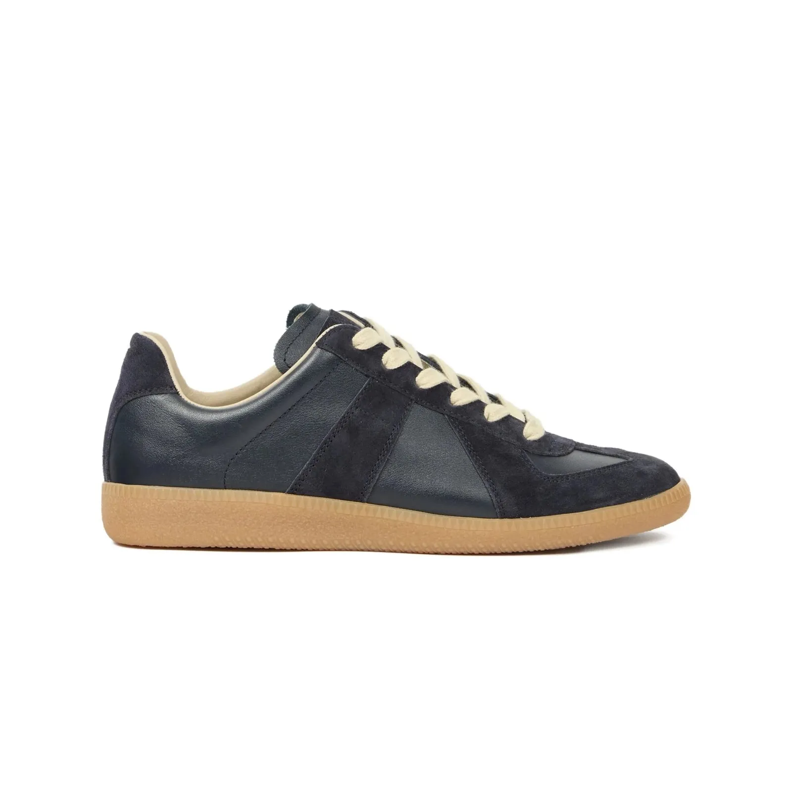 Maison Margiela suede and leather lace-up sneakers black