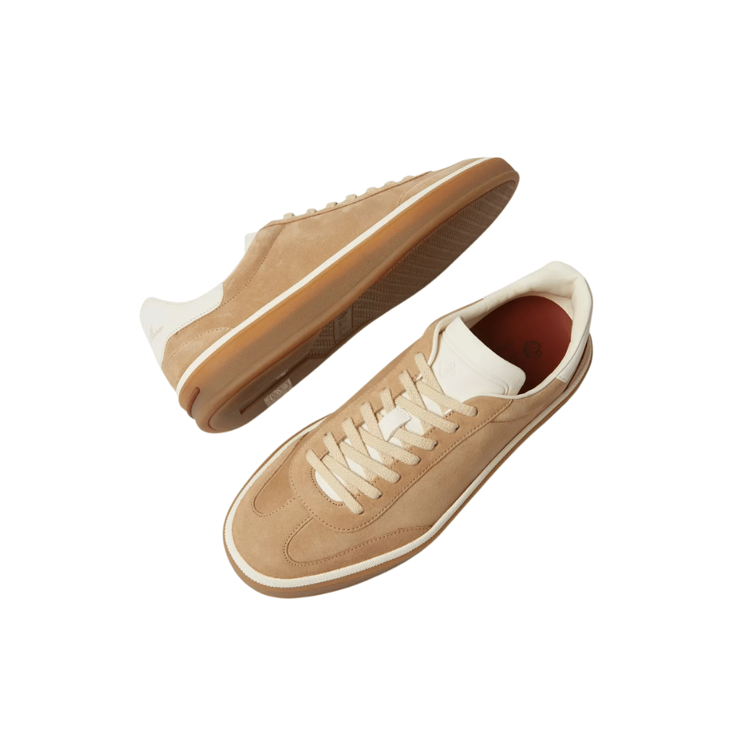 Loro Piana Tennis Walk Sneakers in Suede Calf Split Windy Dunes