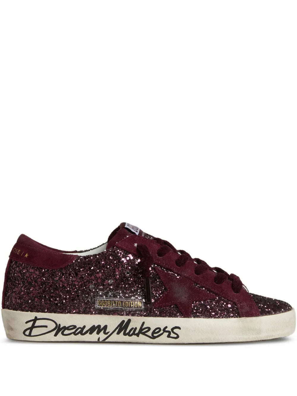 Golden Goose Super-Star LTD sneakers in cherry/dark red glitter