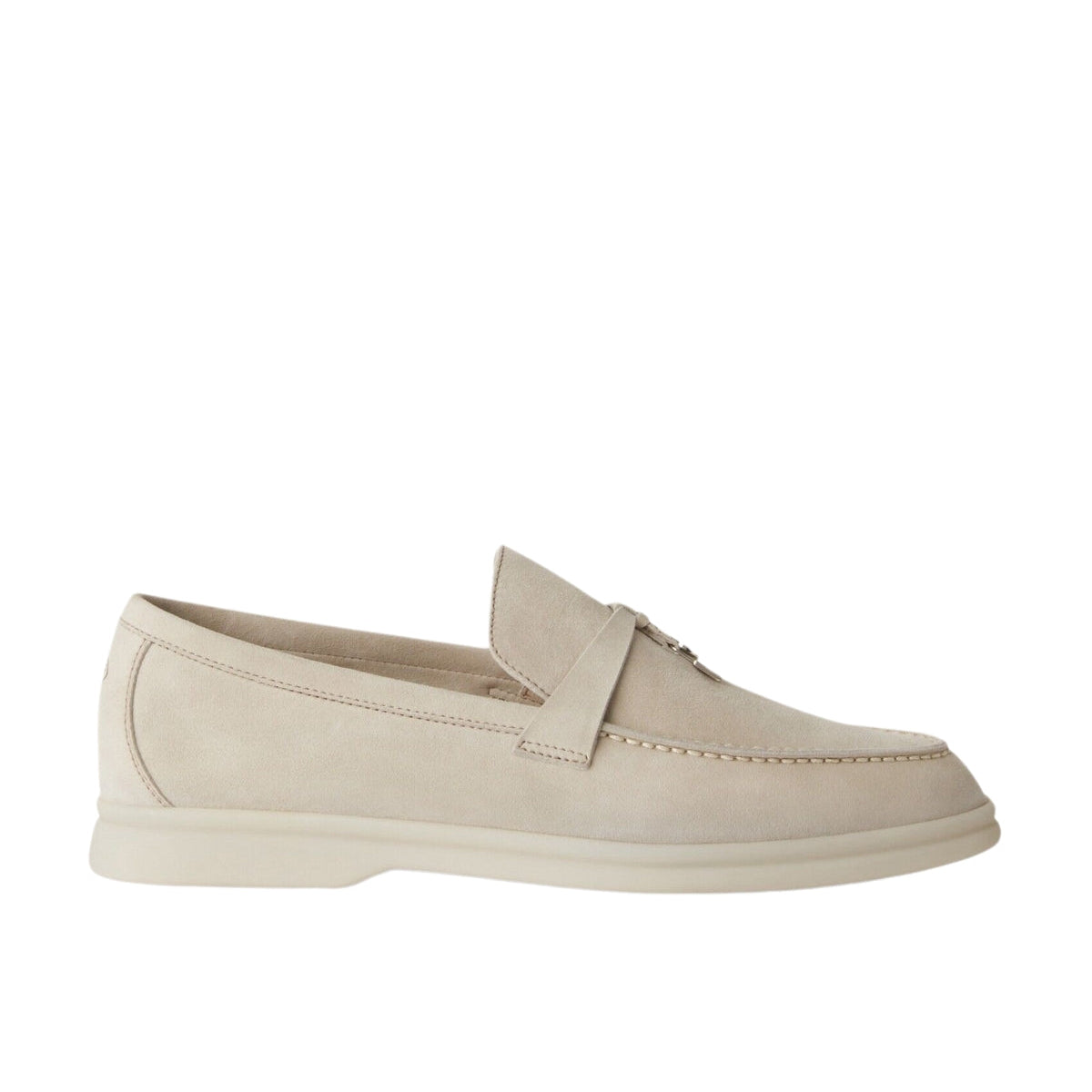 Loro Piana Summer Charms Walk Loafer Suede Calfskin Powder Pearl