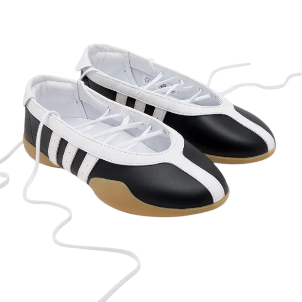 Luxurykicks.store Adidas Taekwondo Mei martial arts shoes in black and white with a gum rubber sole.