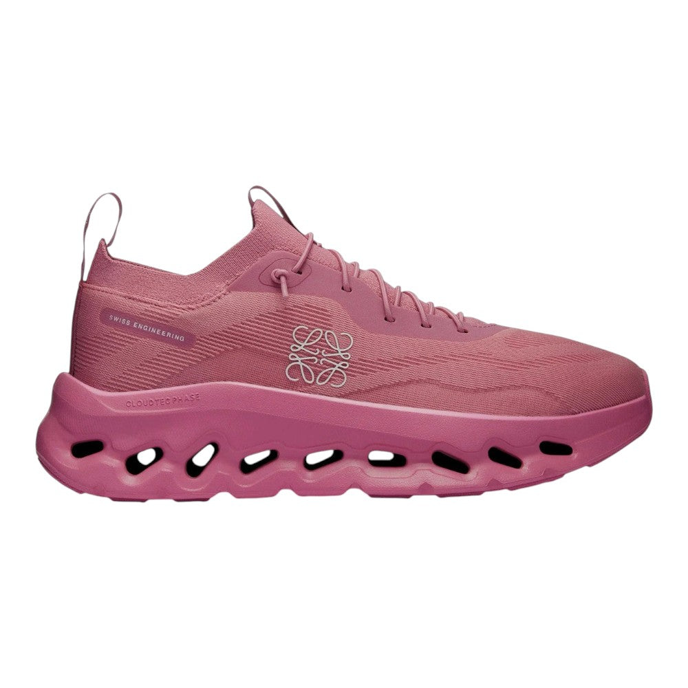 Luxurykicks.store Loewe x On Running Cloudtilt sneaker in Wild Rose pink with signature CloudTec sole and logo
