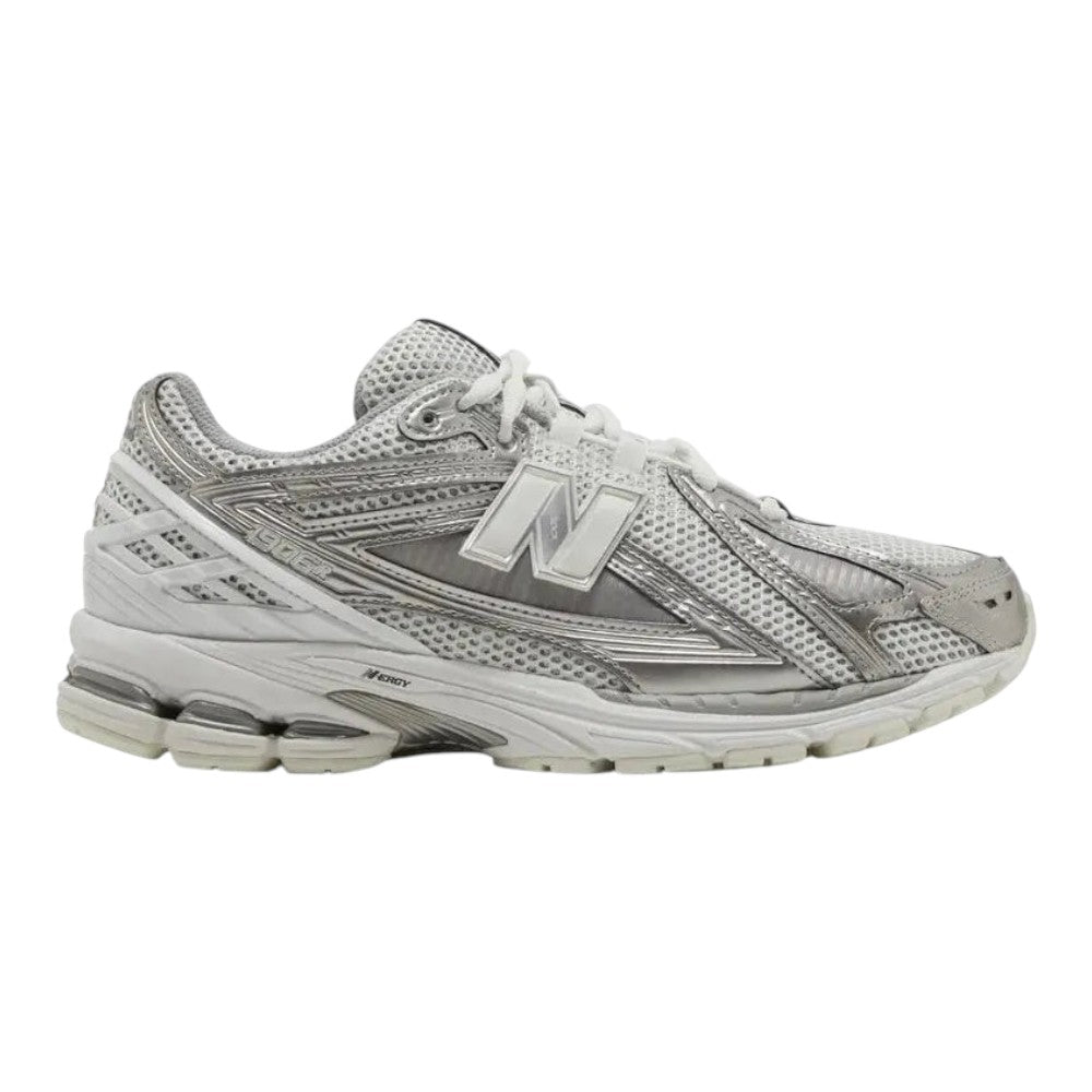 Luxurykicks.store New Balance 1906R sneaker in silver with breathable mesh and synthetic overlays