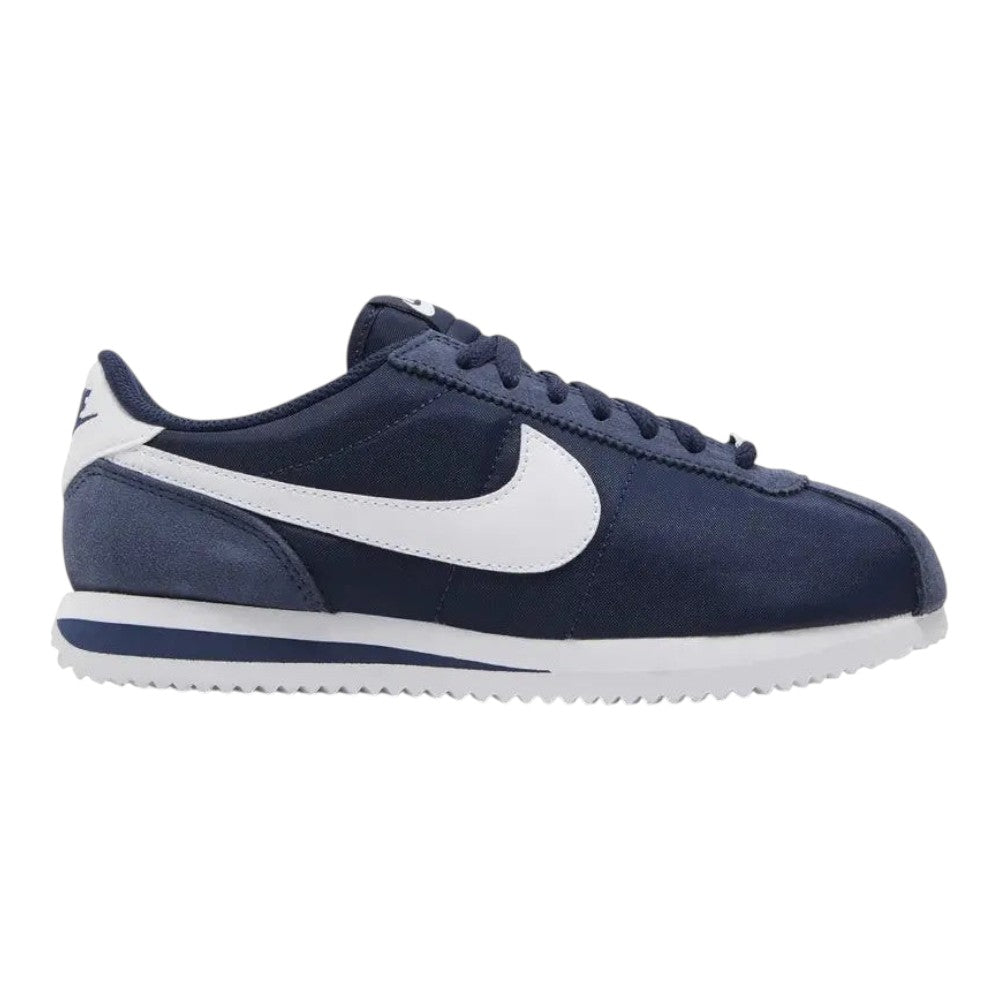 Luxurykicks.store Nike Cortez sneaker in midnight navy with white swoosh and cushioned midsole