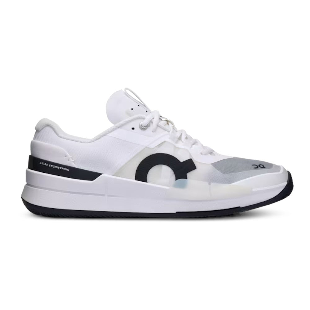 Luxurykicks.store On The Roger Pro 2 tennis shoe in white and black with clay-court outsole and lateral support