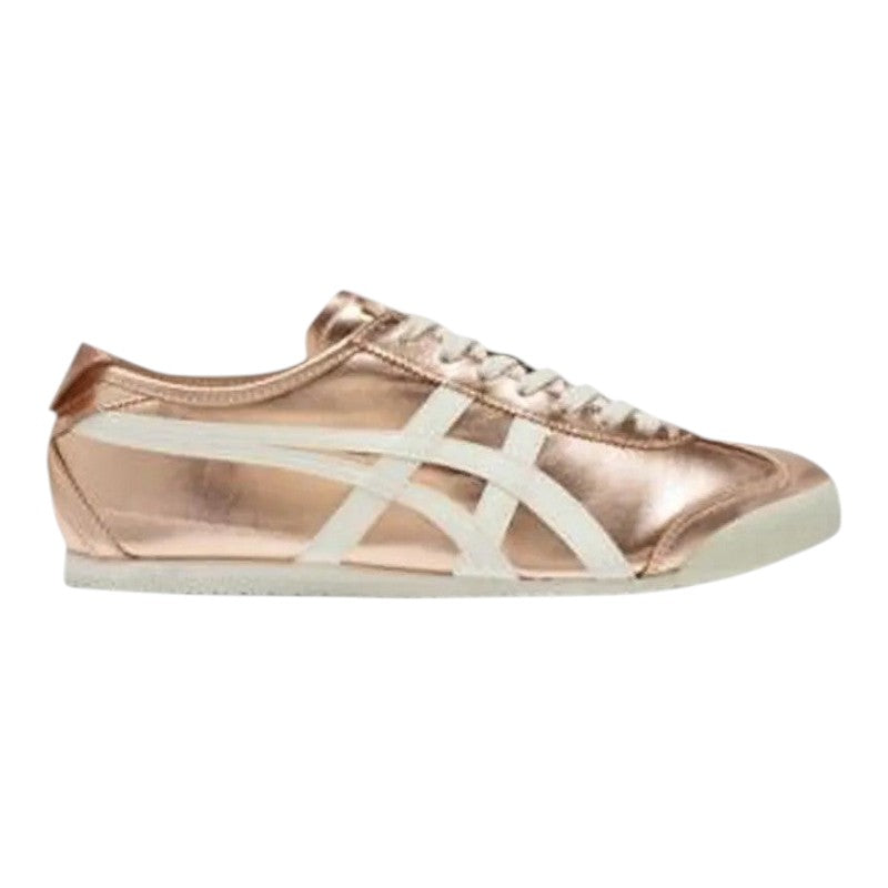 Luxurykicks.store Onitsuka Tiger Mexico 66 sneakers in metallic rose gold with signature white side stripes