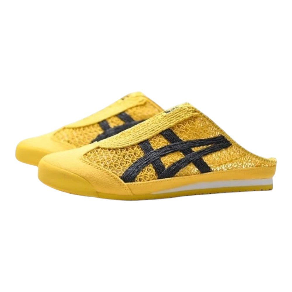 Luxurykicks.store Onitsuka Tiger Mexico 66 Sabot slip-on sneakers in vibrant yellow mesh with black side stripes