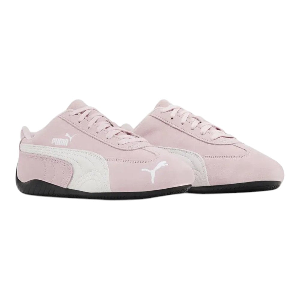 Luxurykicks.store Puma Speedcat OG sneakers in soft pink and white leather with a low-profile racing silhouette.