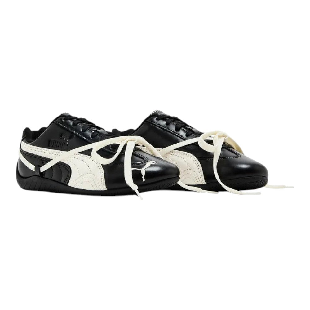 Luxurykicks.store Rosé x Puma Wmns Speedcat Premium sneakers in black leather with white formstrip and cream laces.