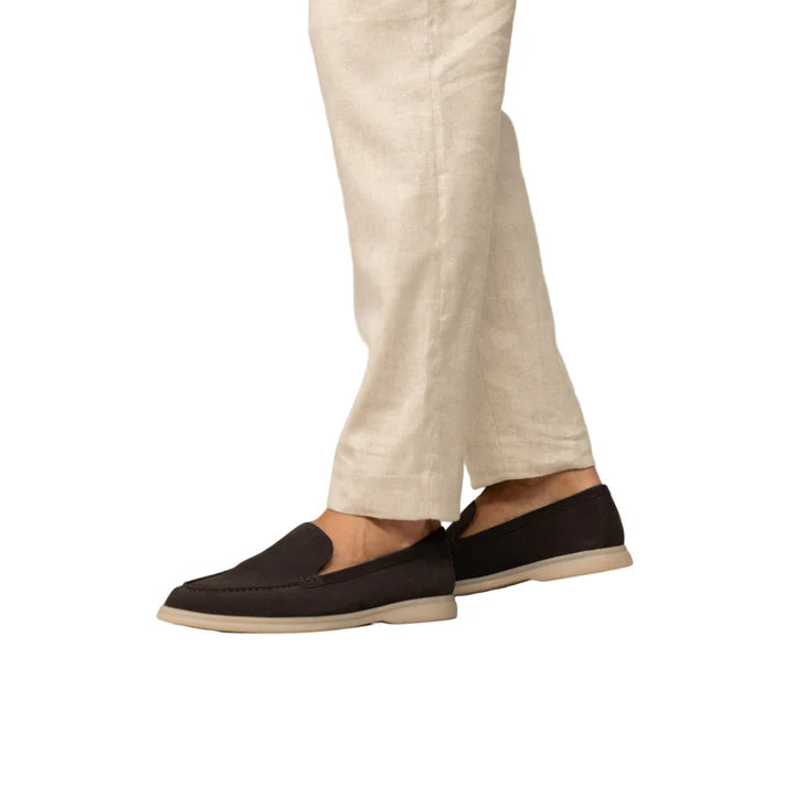 Loro piana summer Walk suede loafers in Dark brown