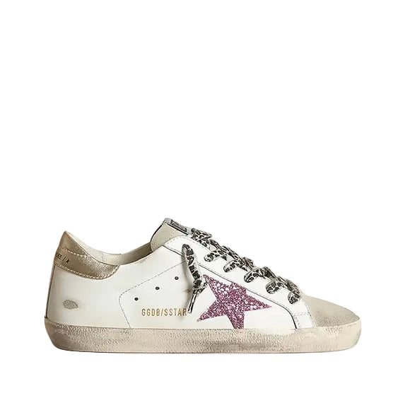 Golden Goose Sneakers Super-Star sneakers with glitter and gold heel tab