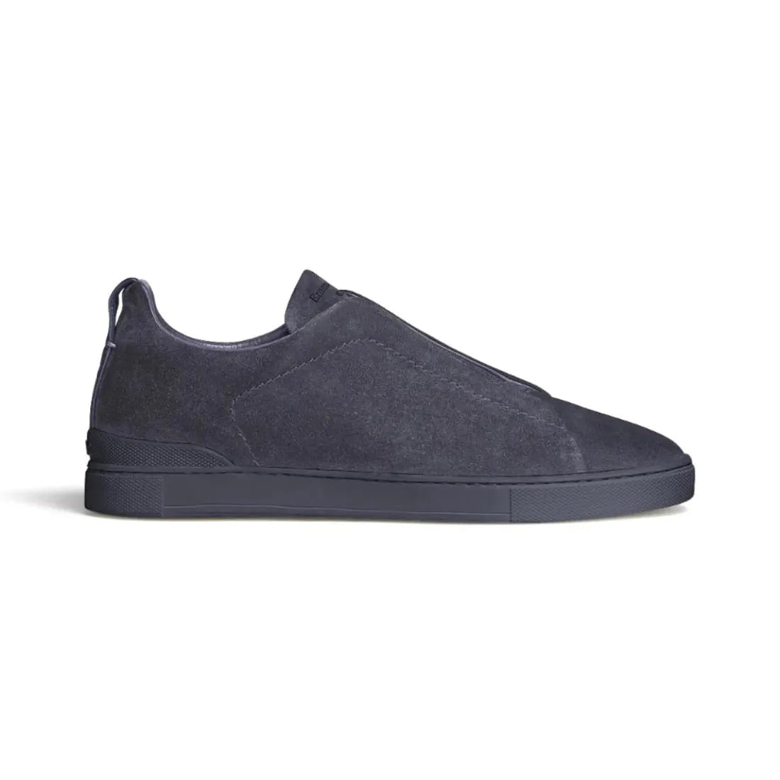 Zegna Triple Stitch Blue Suede Sneaker