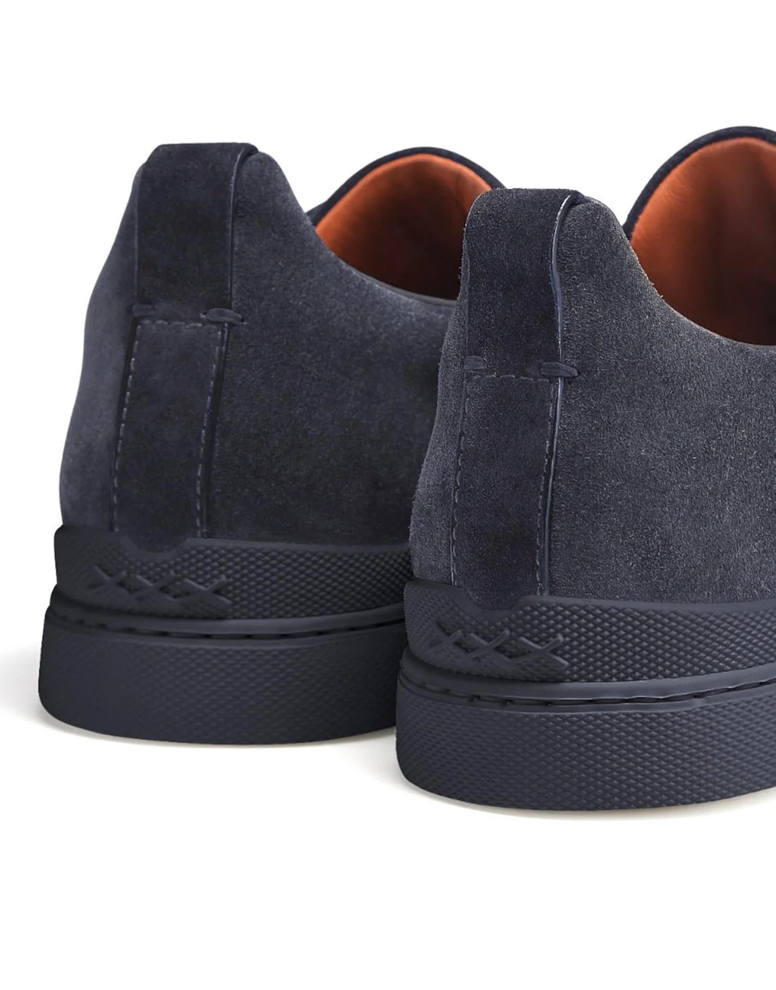 Zegna Triple Stitch Blue Suede Sneaker