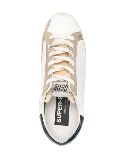 Goose Super-Star sneakers featuring a white leather upper