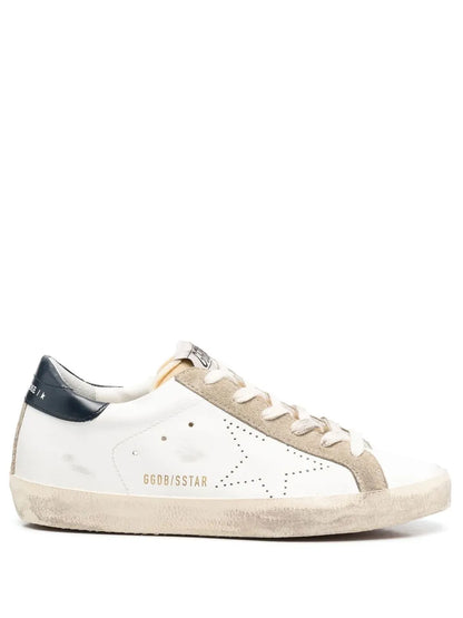 Goose Super-Star sneakers featuring a white leather upper