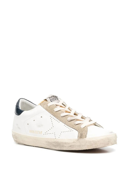 Goose Super-Star sneakers featuring a white leather upper