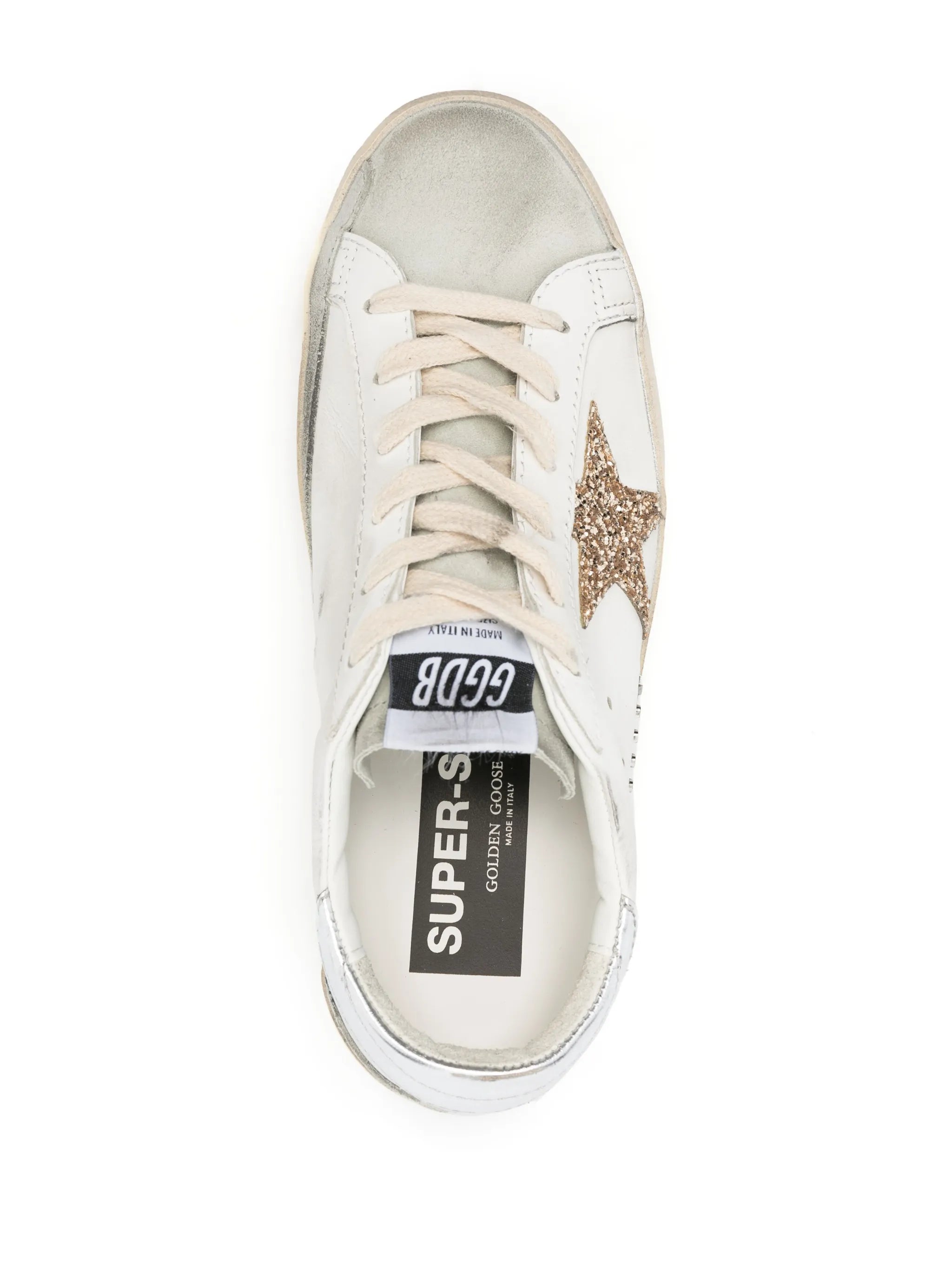 Golden goose Superstar Leather Glitter Low-Top WHITE ICE GOLD SILVER