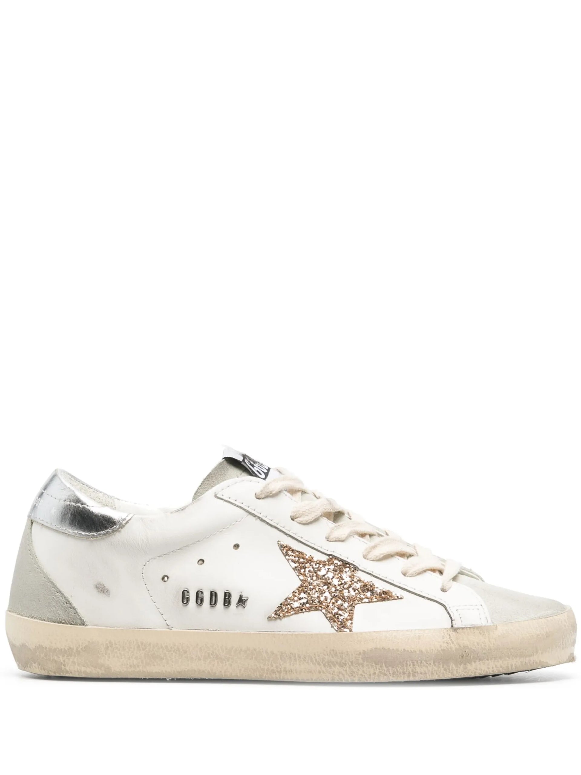 Golden goose Superstar Leather Glitter Low-Top WHITE ICE GOLD SILVER