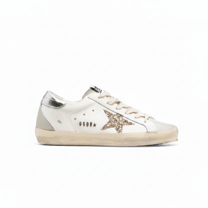 Golden goose Superstar Leather Glitter Low-Top WHITE ICE GOLD SILVER