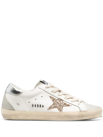 Golden goose Superstar Leather Glitter Low-Top WHITE ICE GOLD SILVER