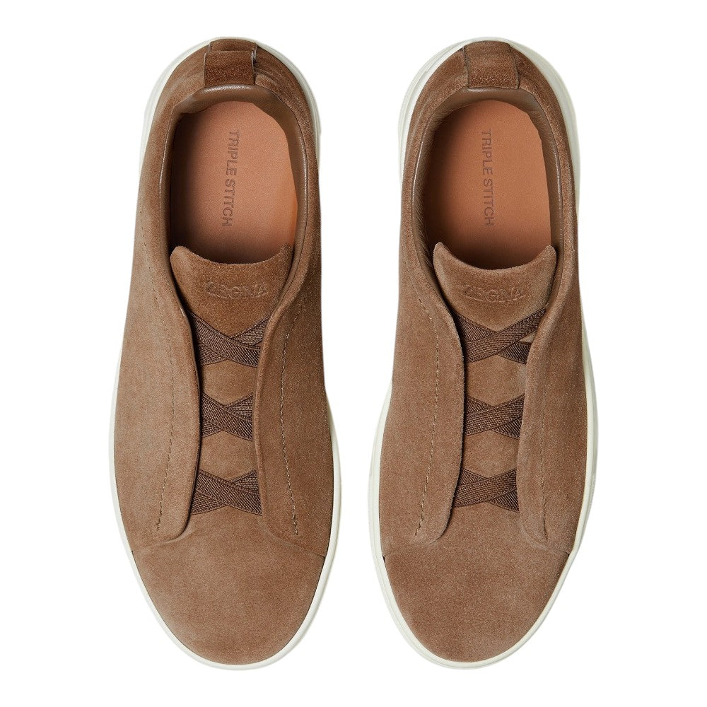 ZEGNA Triple Stitch low-top sneakers in suede