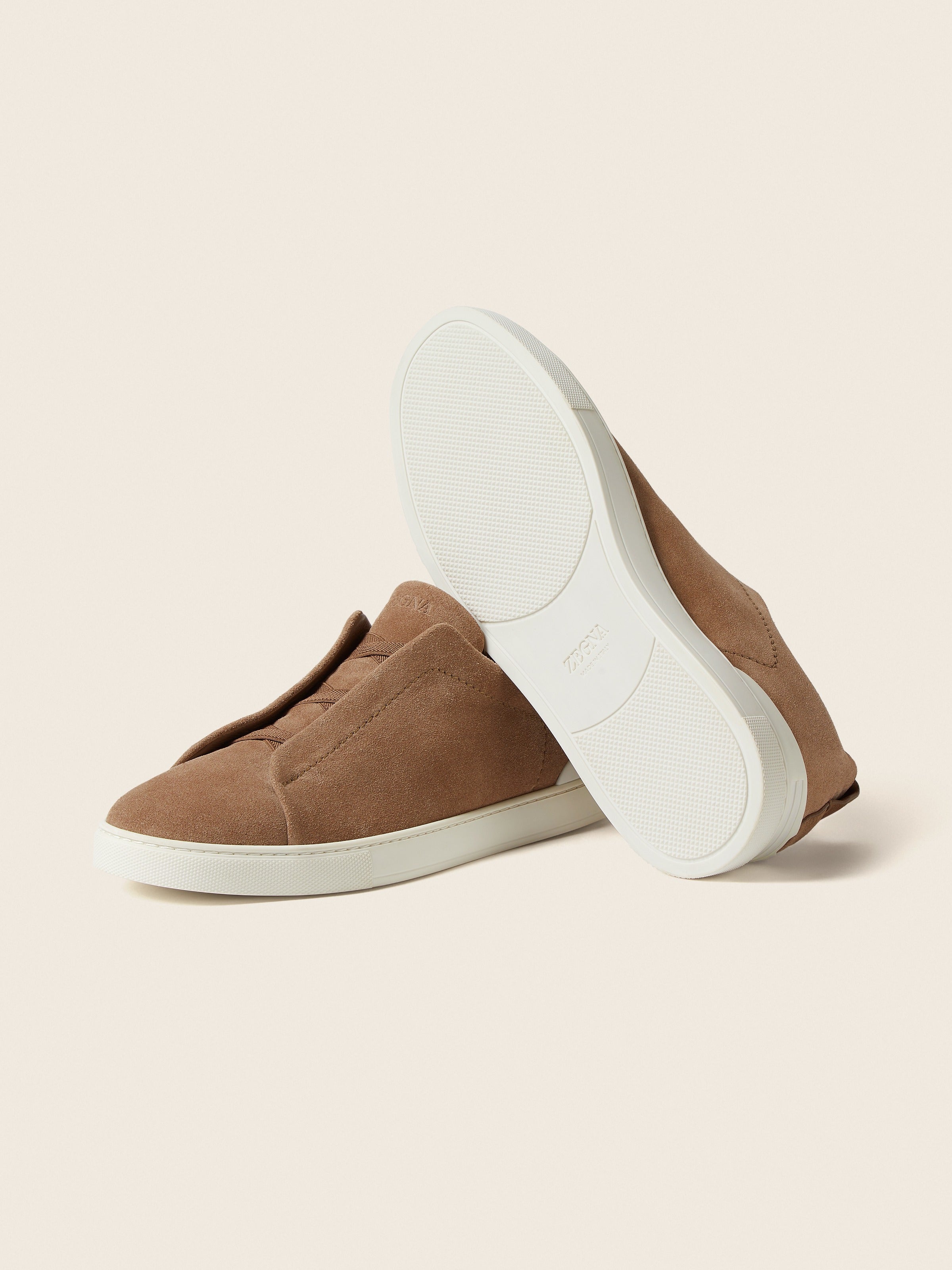ZEGNA Triple Stitch low-top sneakers in suede