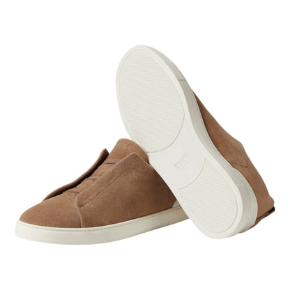 ZEGNA Triple Stitch low-top sneakers in suede