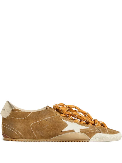 Golden Goose True-Star in tobacco-colored suede with white star