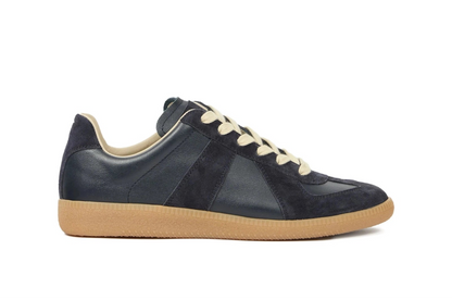 Maison Margiela suede and leather lace-up sneakers black
