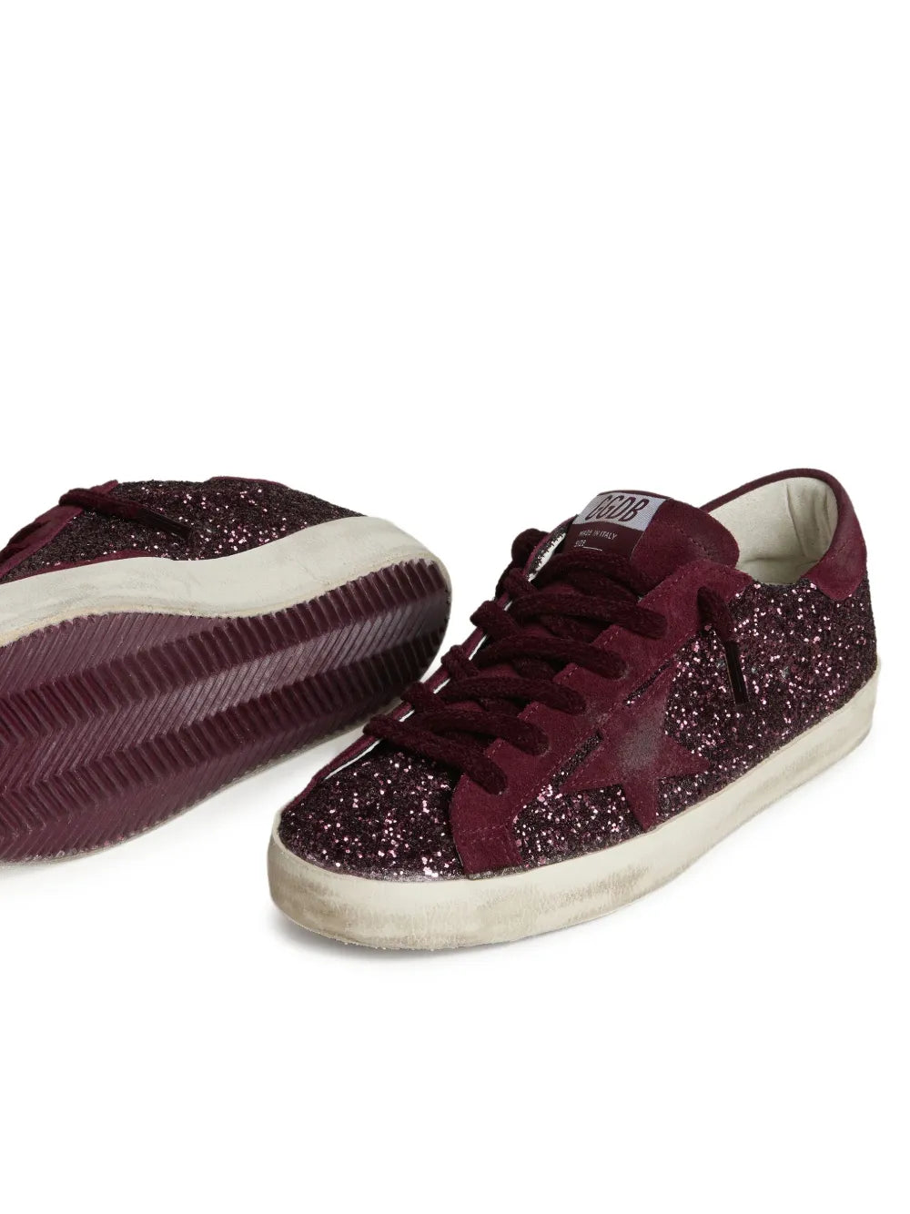 Golden Goose Super-Star LTD sneakers in cherry/dark red glitter
