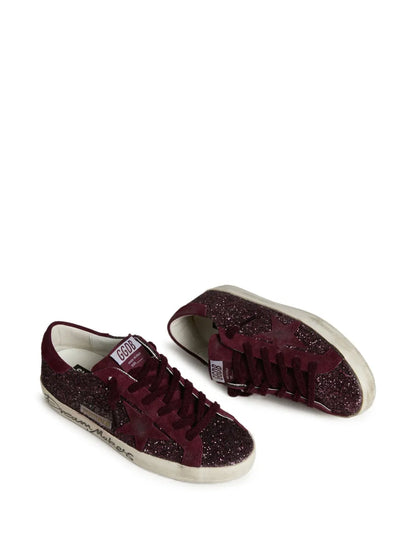 Golden Goose Super-Star LTD sneakers in cherry/dark red glitter