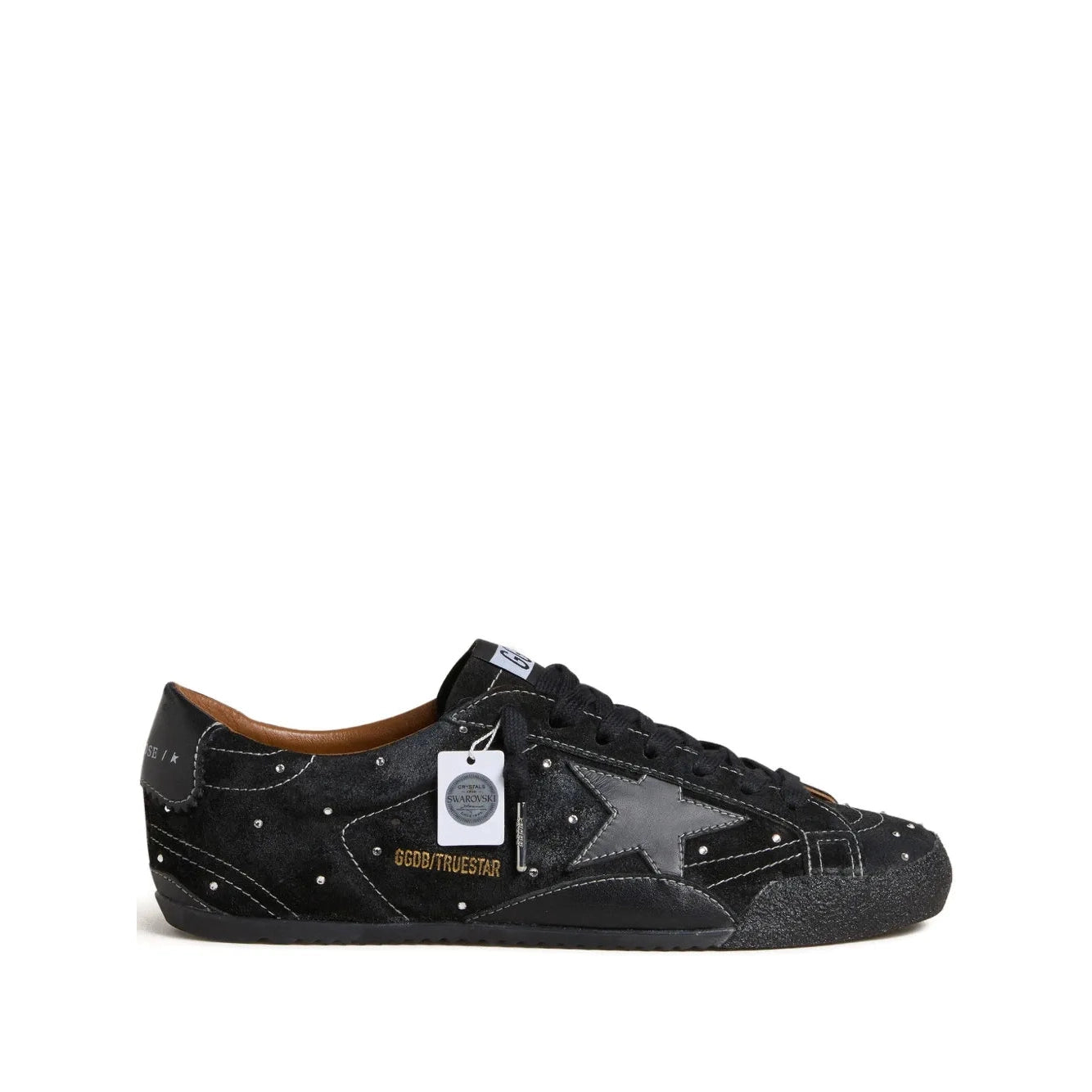 Golden Goose True-Star in black suede with Swarovski crystals