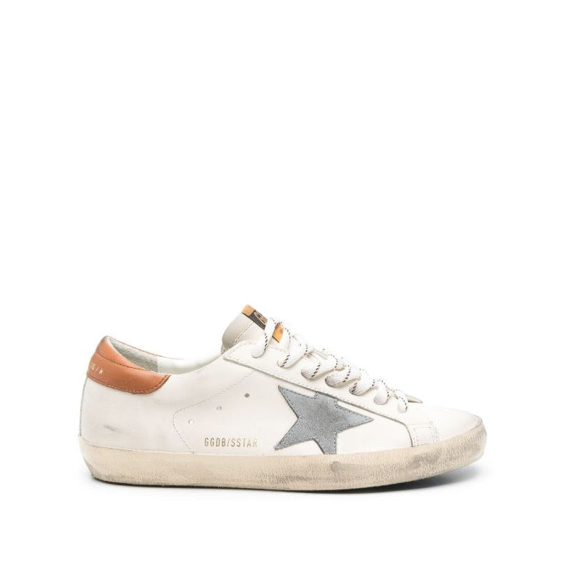 Golden Goose Super-Star sneakers in white leather with a light brown heel tab