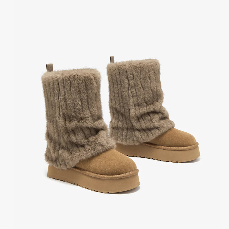 UGG Platform Furry Ankle Cuff Booties