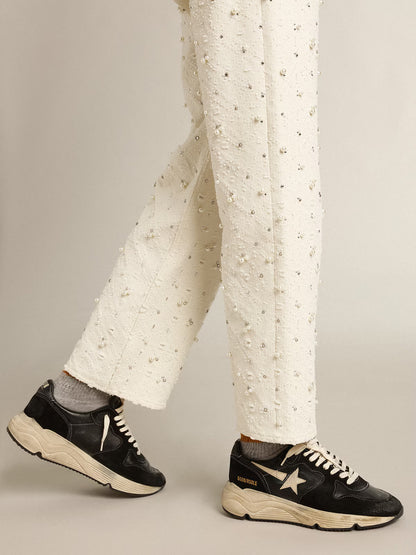 Golden Goose Running Sole sneakers in black nappa and suede leather