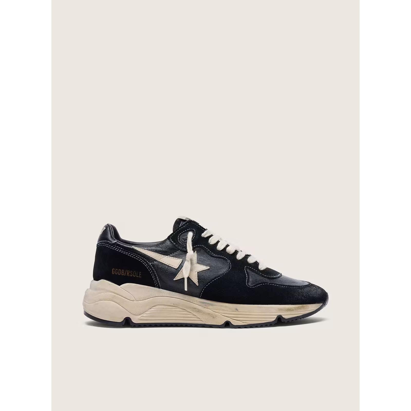 Golden Goose Running Sole sneakers in black nappa and suede leather