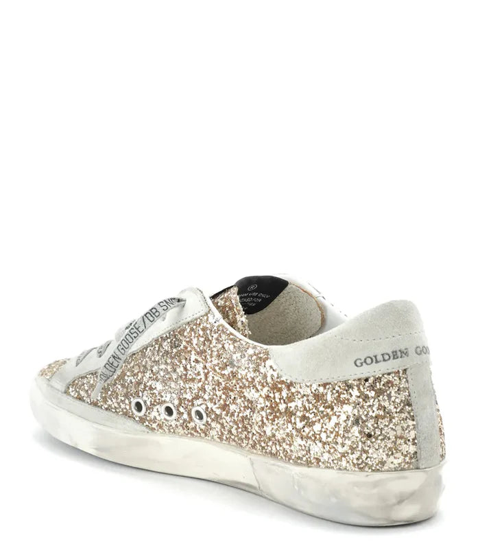 Golden Goose Women's Superstar Glitter Low Top Sneakers in gold