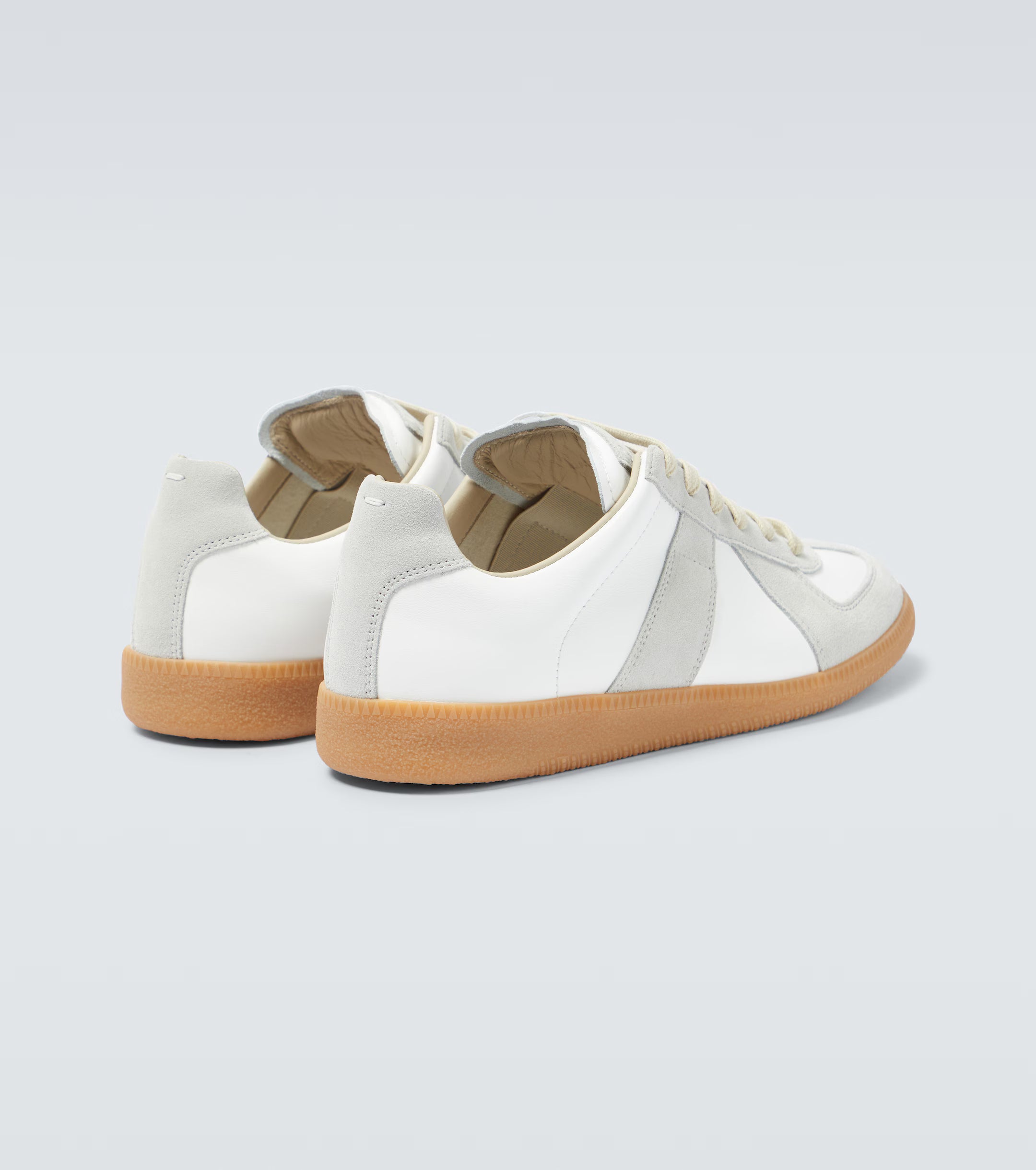 Maison Margiela Replica leather and suede sneakers white