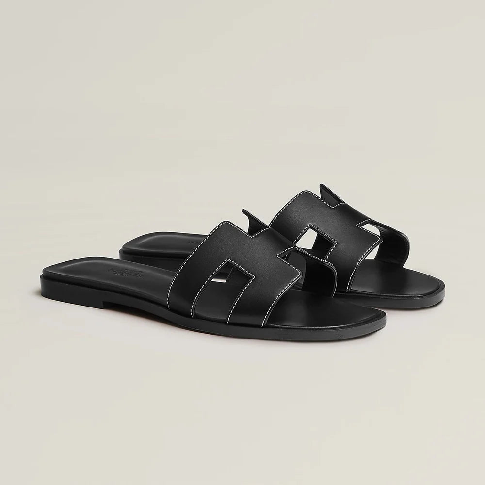 Hermes Oran Sandal Black