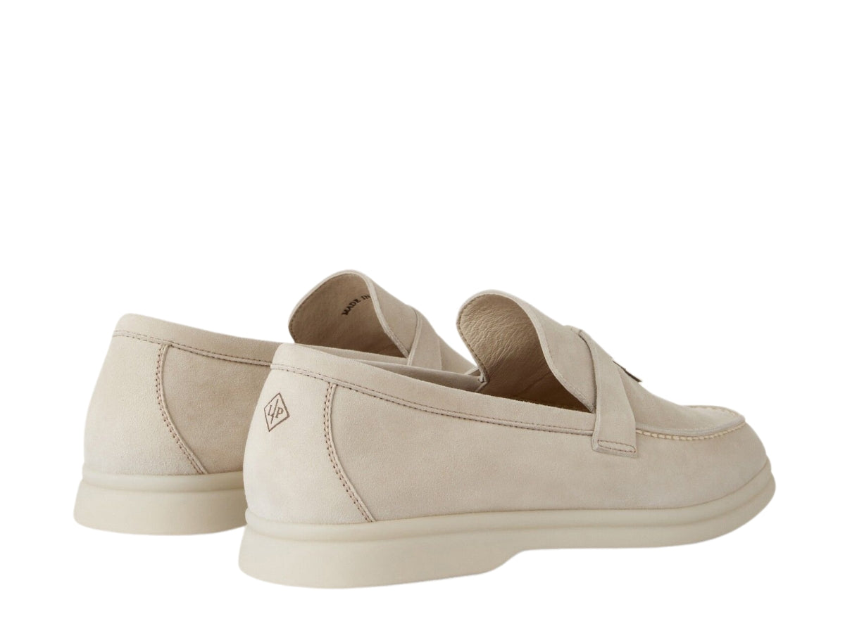 Loro Piana Summer Charms Walk Loafer Suede Calfskin Powder Pearl