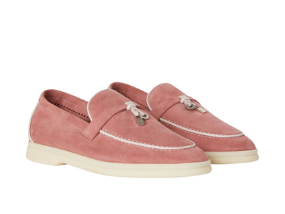 Loro Piana Summer Charms Walk Loafer In Suede Ancient Blush (Women's)