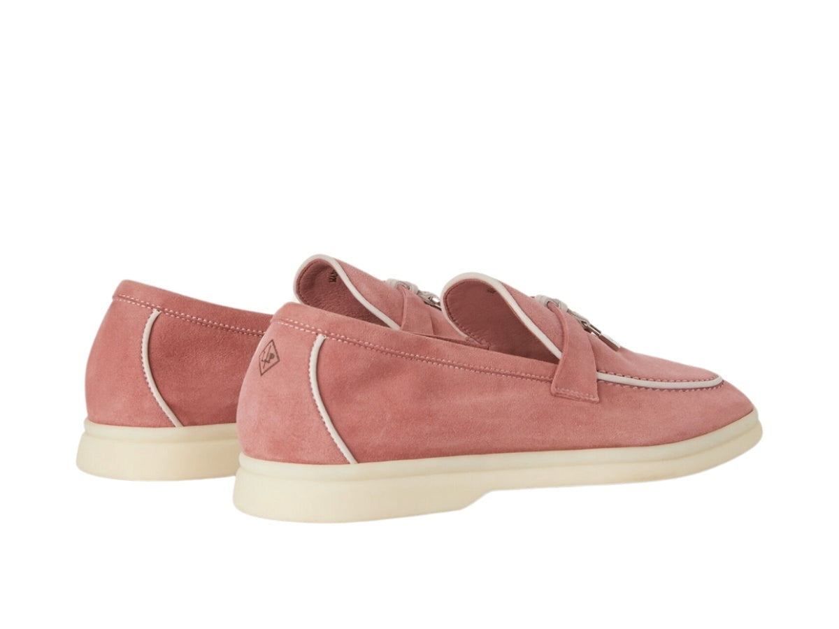 Loro Piana Summer Charms Walk Loafer In Suede Ancient Blush (Women's)
