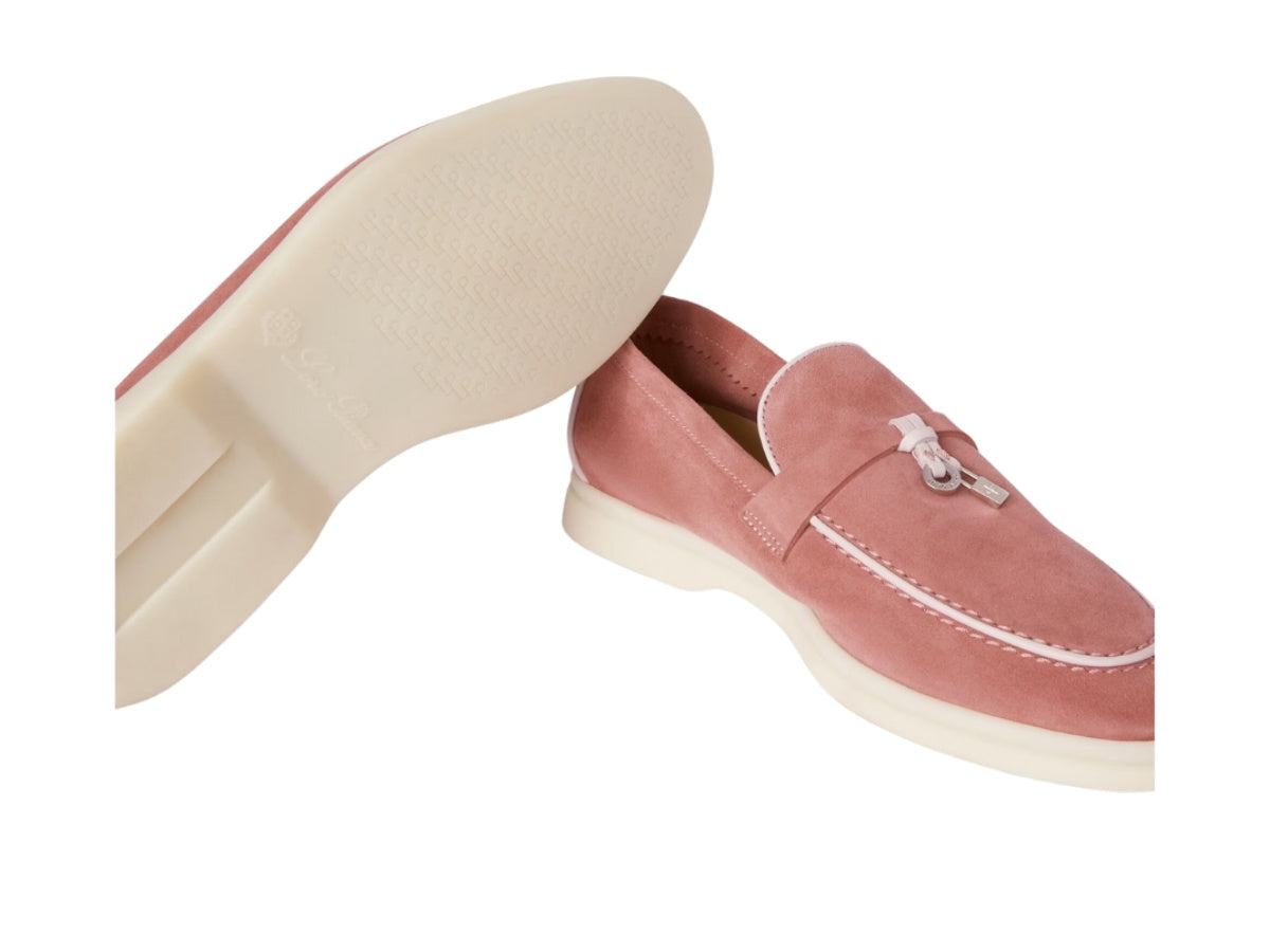 Loro Piana Summer Charms Walk Loafer In Suede Ancient Blush (Women's)