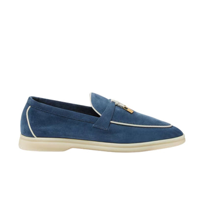Loro Piana Summer Charms Walk Loafer Suede Ocean Heart