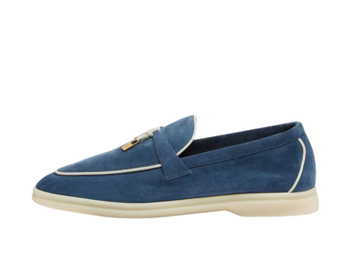 Loro Piana Summer Charms Walk Loafer Suede Ocean Heart