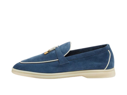 Loro Piana Summer Charms Walk Loafer Suede Ocean Heart